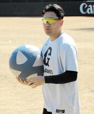 　ジャイアンツ球場で調整を行う田中将（撮影・伊藤玄門）