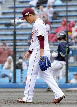 　５回、浜田（奥）に適時打を許した則本