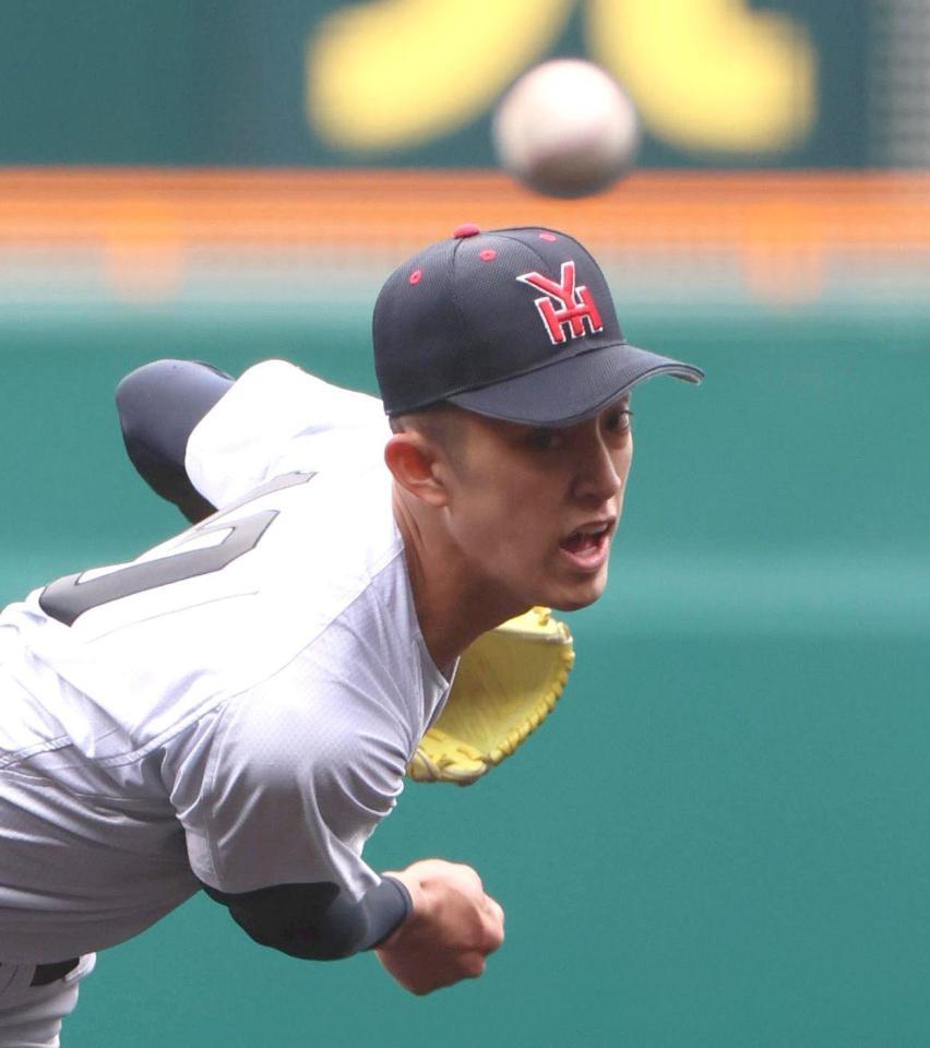 　先発し、力投する横浜・織田（撮影・北村雅宏）