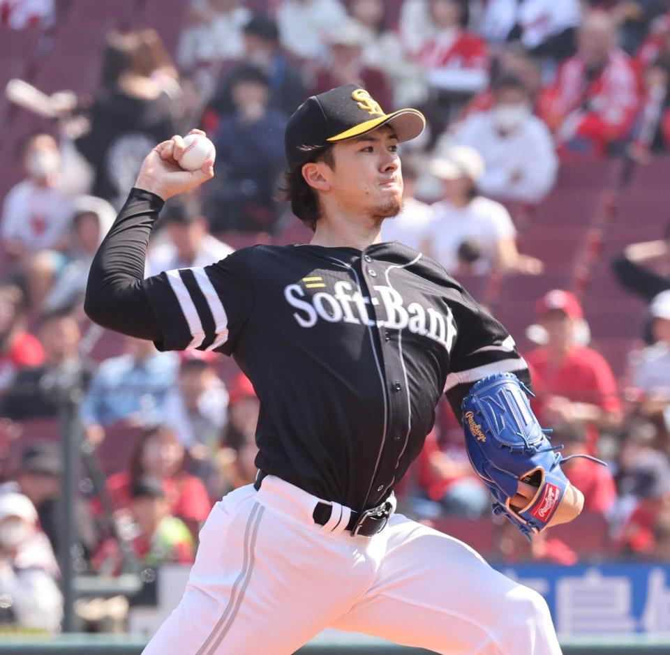 　先発し力投する上沢（撮影・市尻達拡）