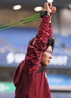 　トレーニングする早川（撮影・立川洋一郎）