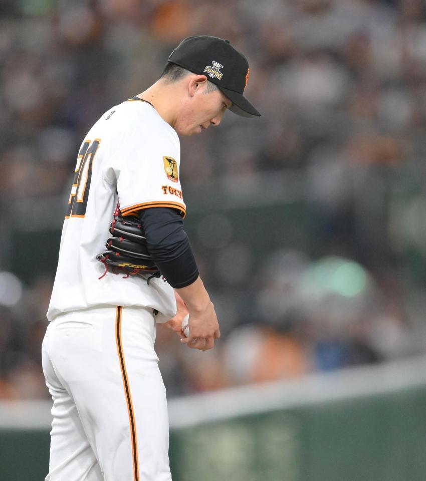 　５回、赤羽に先制打を浴びた戸郷（撮影・伊藤笙子）