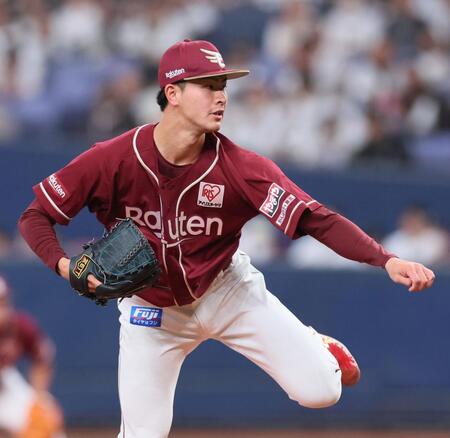 　オリックス打線を相手に力投する古謝（撮影・立川洋一郎）