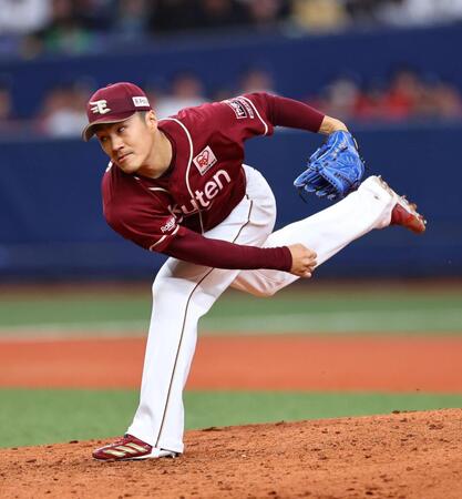 　９回、力投する則本（撮影・山口登）