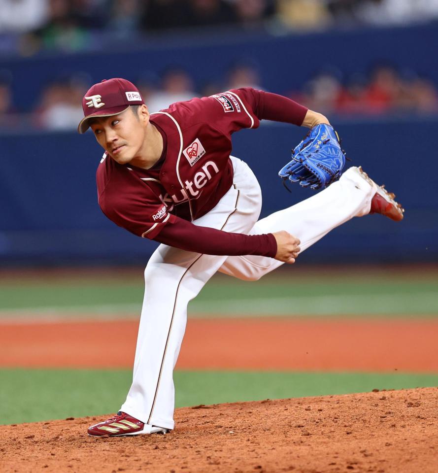 　９回、力投する則本（撮影・山口登）