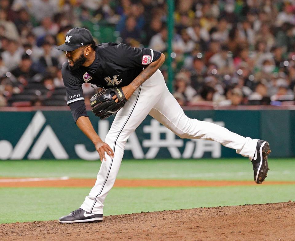 　９回に登板し、１回を無失点に抑えたゲレーロ