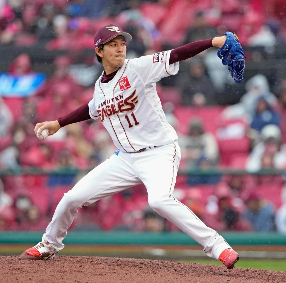 　７回１失点で今季初勝利の岸