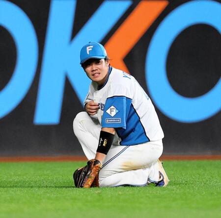 　３回、吉田が打者・西川の打球に飛びつくも捕れず、適時二塁打となる（撮影・中島達哉）