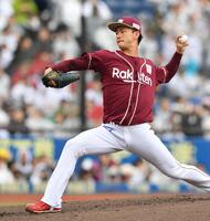 　力投する古謝（撮影・開出牧）