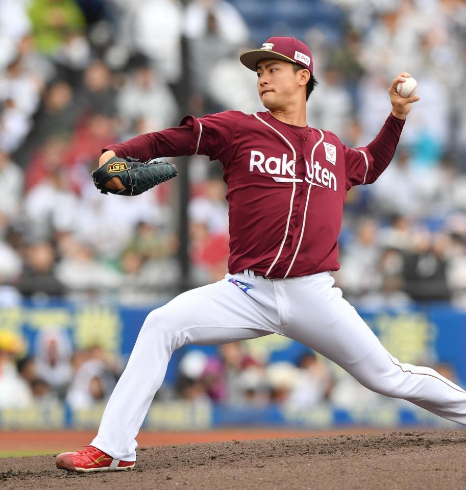 　力投する古謝（撮影・開出牧）