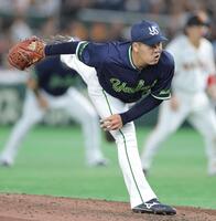 　巨人戦で力投する荘司＝３月２９日