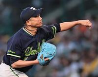 　先発し、投げ込む石川（撮影・田中太一）