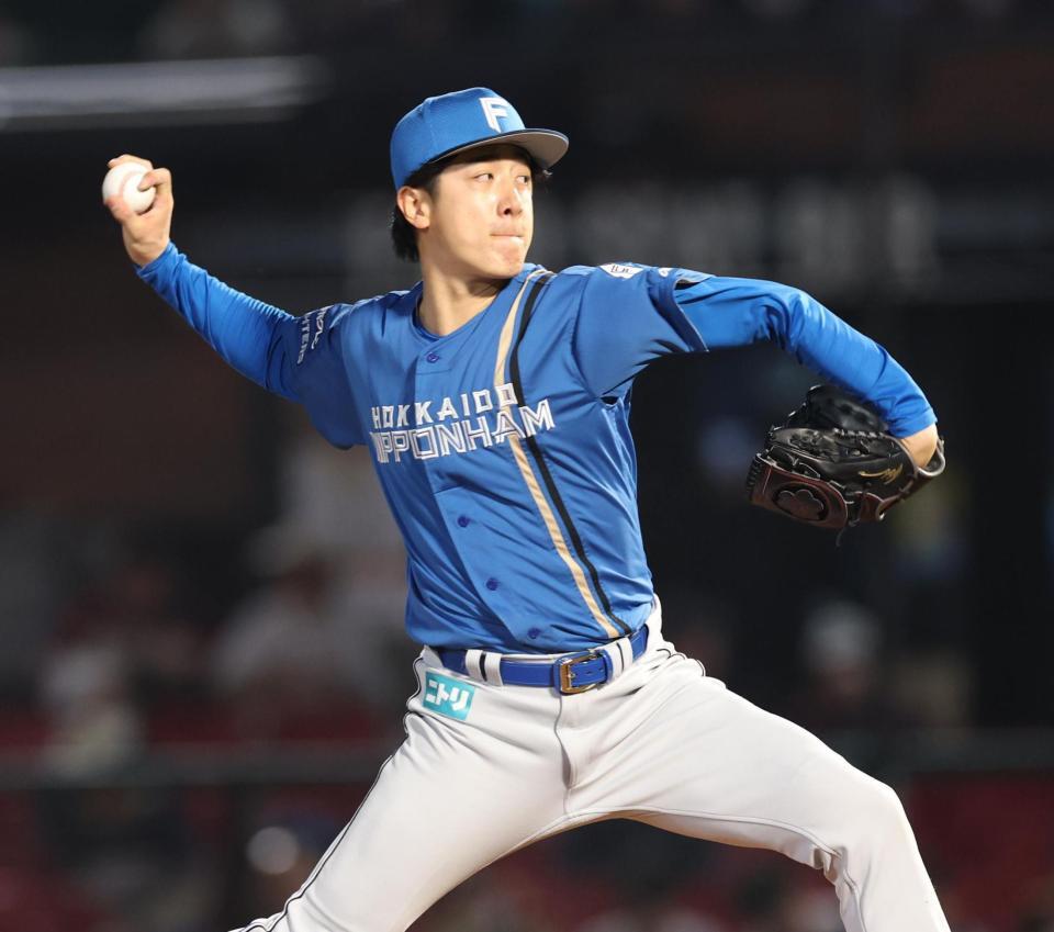 　力投する北山（撮影・金田祐二）