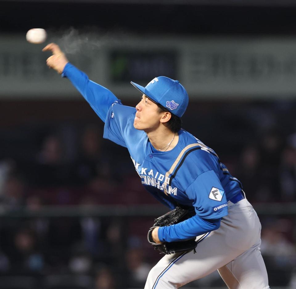 　力投する北山（撮影・金田祐二）