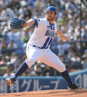 　ヤクルト打線に立ち向かうケイ（撮影・佐藤厚）