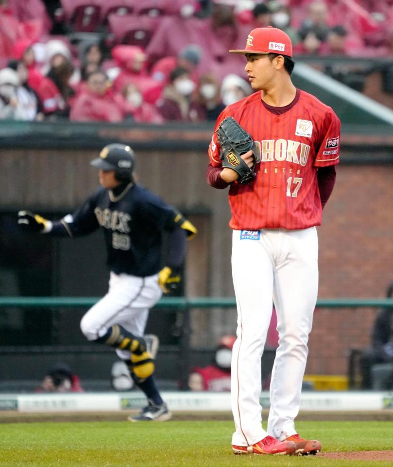 　３回、杉本（奥）に本塁打を浴びた古謝