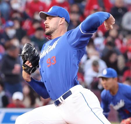 　先発し力投するマラー（撮影・市尻達拡）