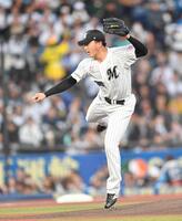 　先発マウンドで躍動する田中晴（撮影・開出牧）