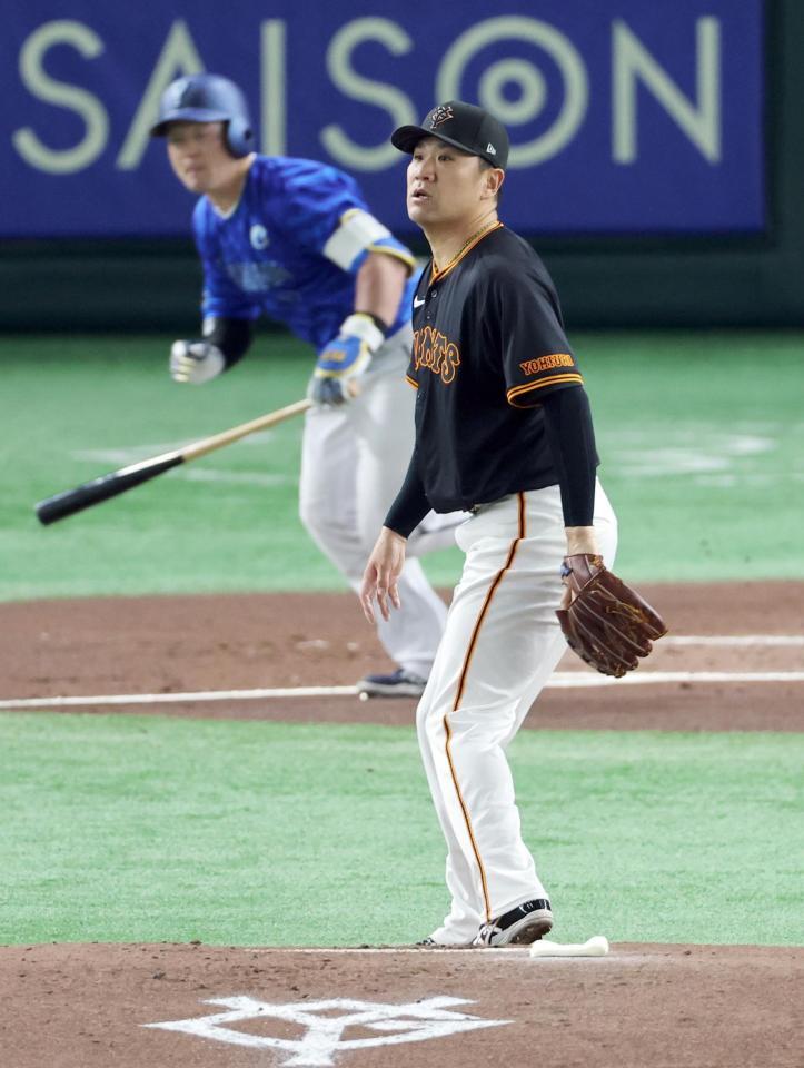 　１回、牧に先制打を許す田中将