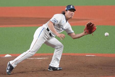 　２回、中村を投ゴロに打ち取る今井（撮影・佐藤厚）
