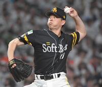 　西武打線を相手に力投する大関（撮影・佐藤厚）