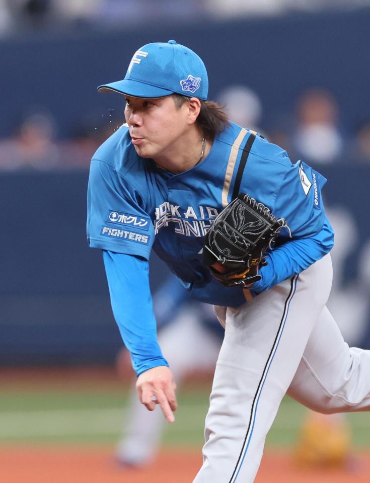 　オリックス打線を相手に力投する金村（撮影・立川洋一郎）