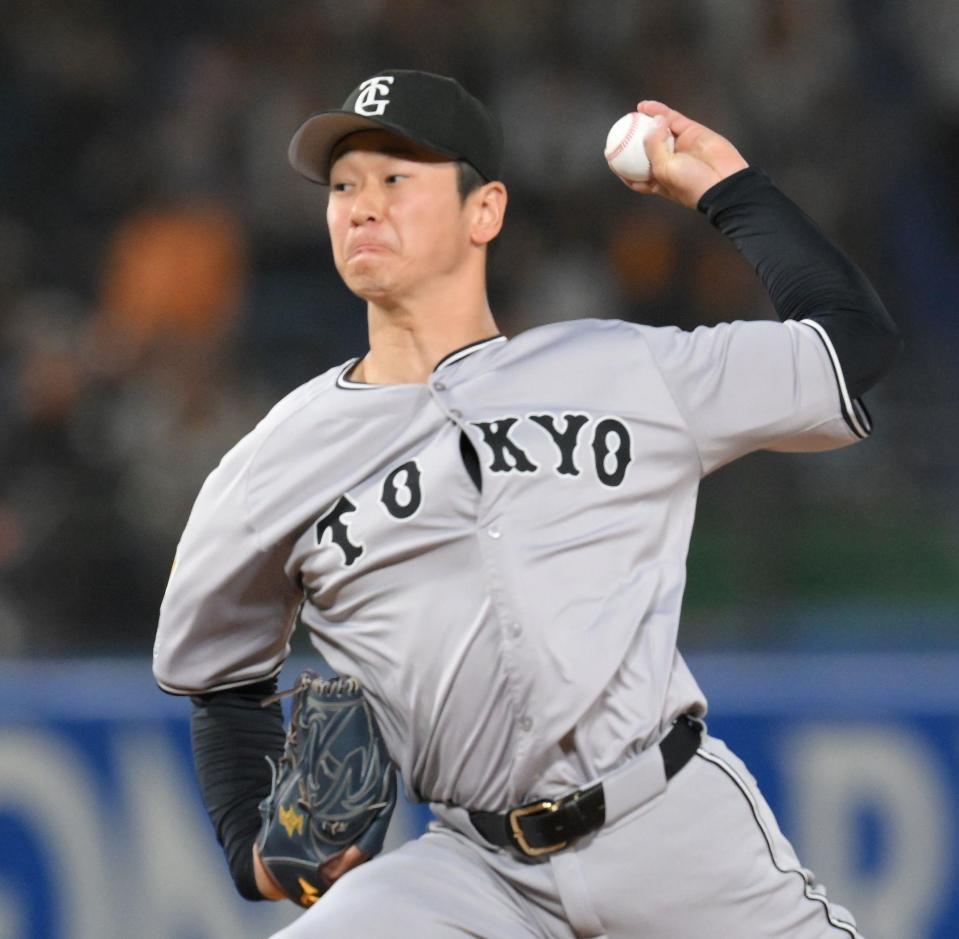 　５番手で登板した中川（撮影・伊藤笙子）