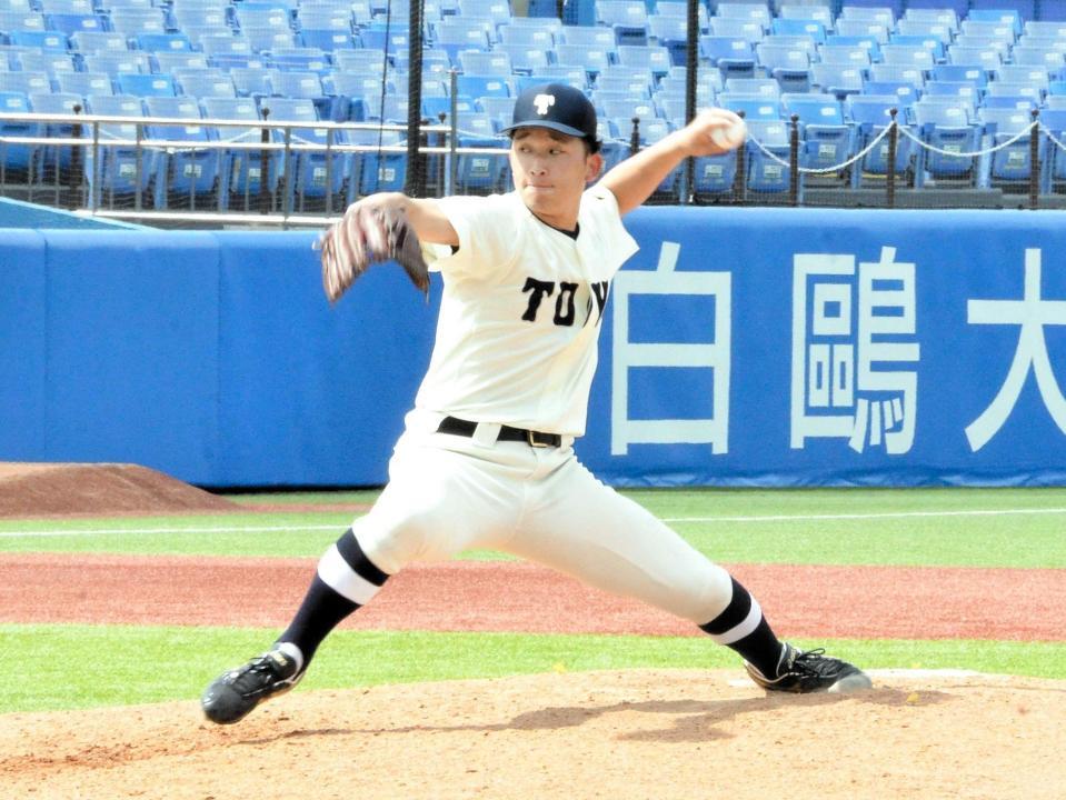 　リーグ戦でデビューし力投を見せる東洋大・馬庭