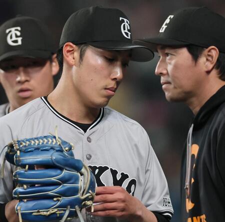 　３回、佐藤輝に３ランを許した赤星（撮影・田中太一）