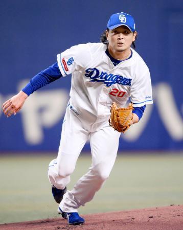 　６回１失点で２１年連続勝利をマークした中日・涌井＝バンテリンドーム