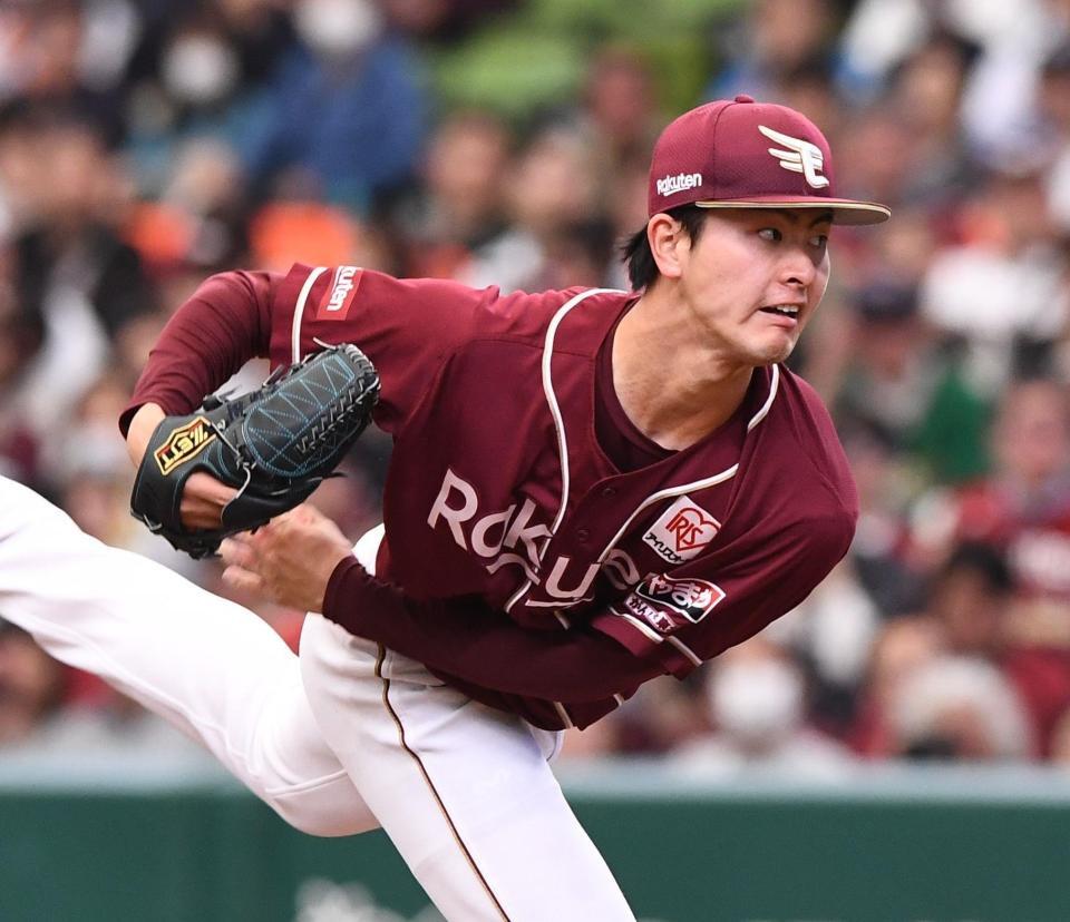 　力投する古謝（撮影・園田高夫）