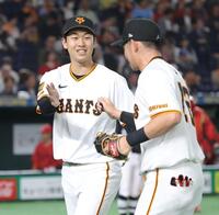 　開幕から２９イニング無失点の球団記録を更新した山崎（撮影・西岡正）