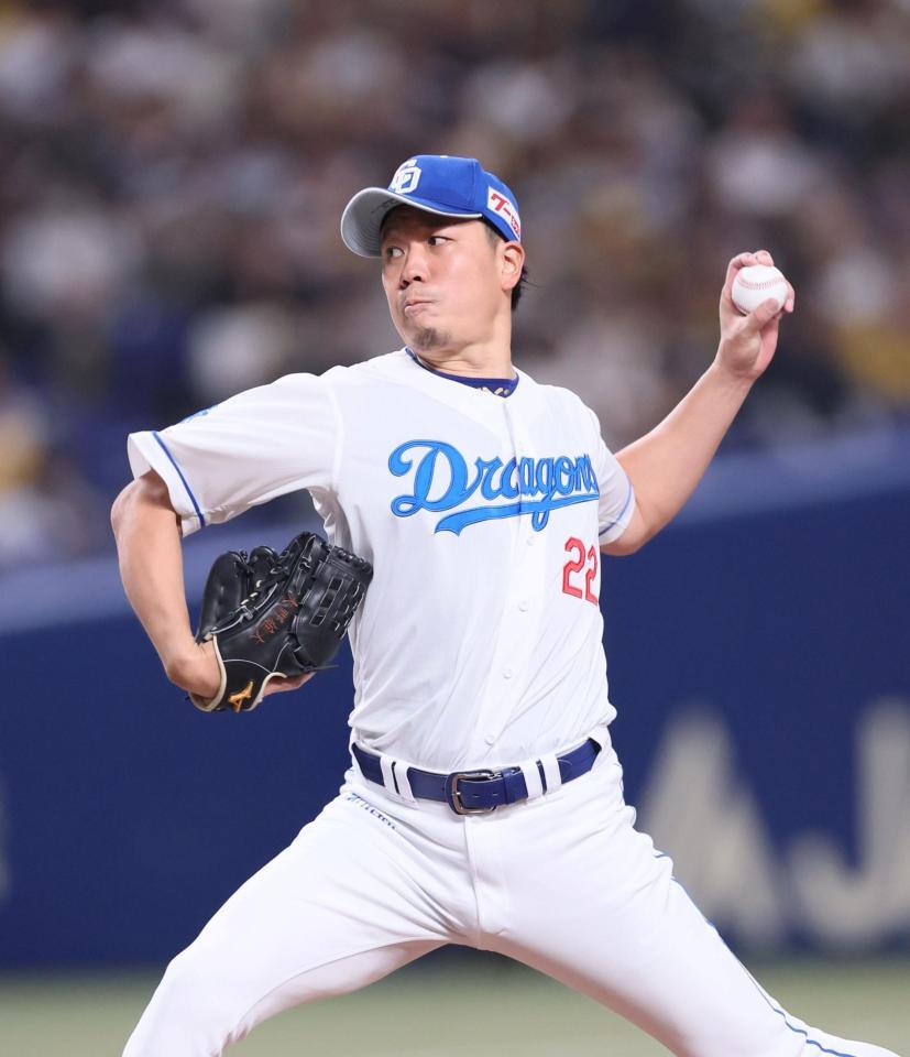 　先発し力投する大野（撮影・北村雅宏）