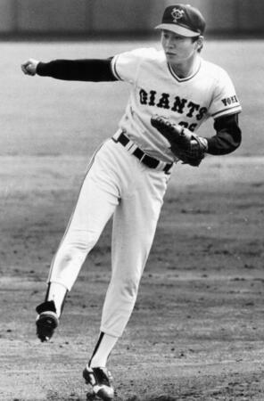 　ヤクルト戦に登板し、２度目の完投で２勝目を挙げた巨人時代の松谷竜二郎さん＝１９９１年