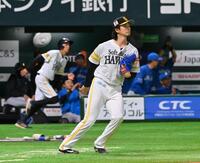 　５回、万波に二塁打を打たれた上沢（撮影・西田忠信）