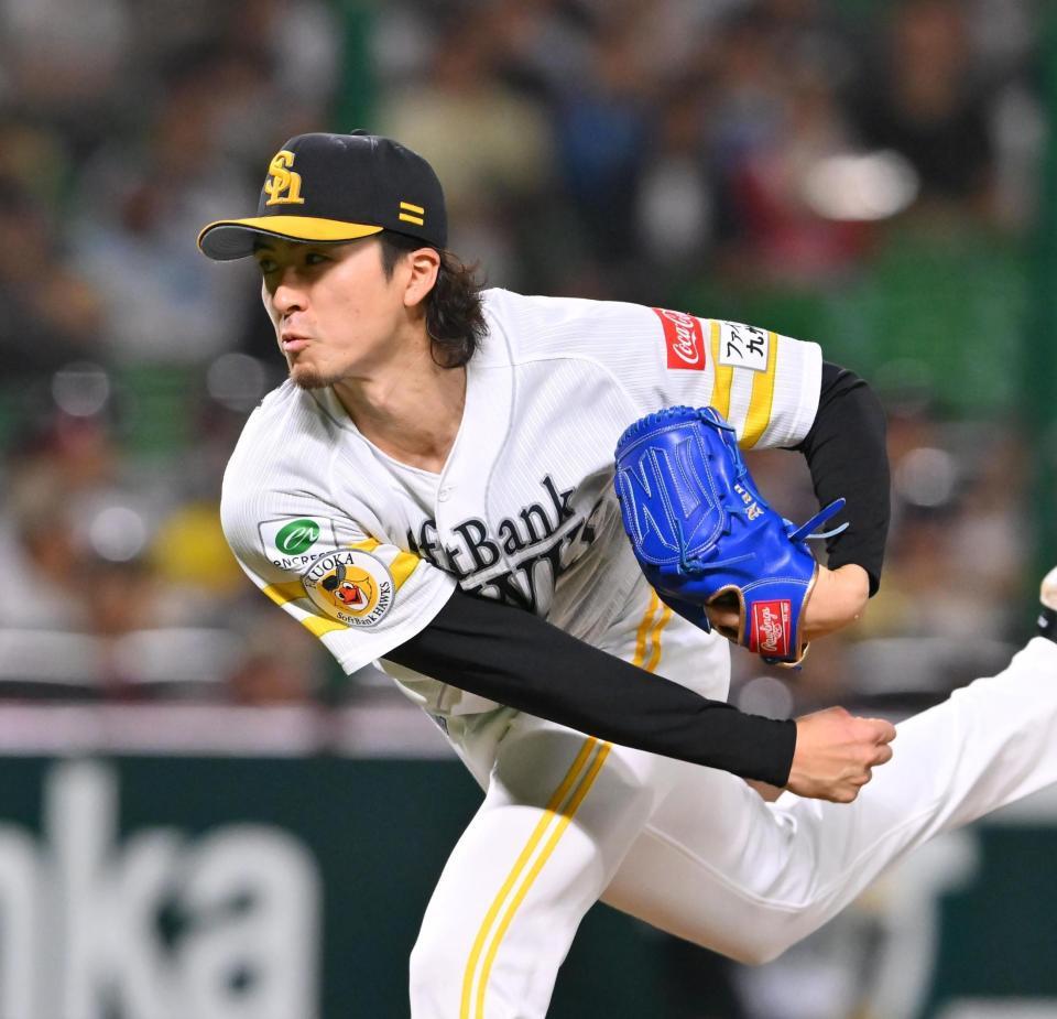 　力投する先発の上沢（撮影・西田忠信）