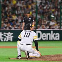 　７回、万波に勝ち越しソロを浴びた上沢（撮影・西田忠信）