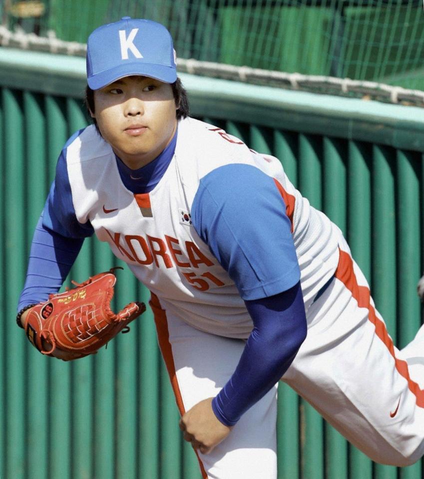 　柳賢振投手＝２００６年１１月撮影　韓国代表としても活躍