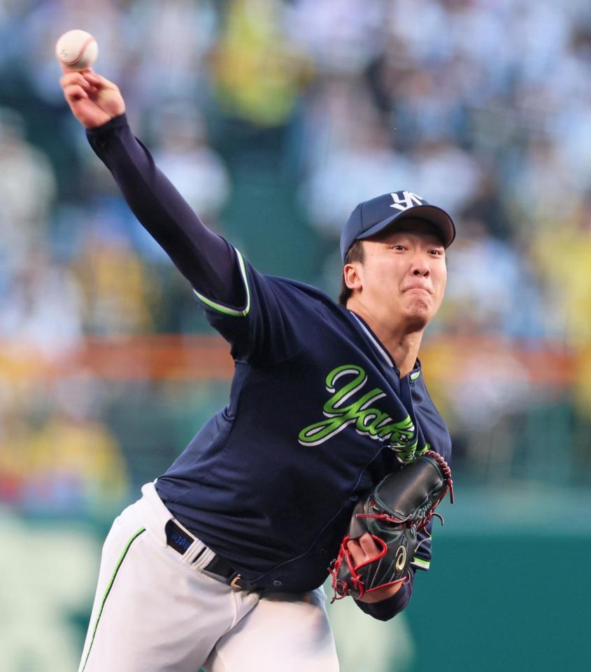 　阪神打線を相手に力投する吉村（撮影・立川洋一郎）