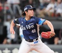 　力投する先発の今井（撮影・中島達哉）