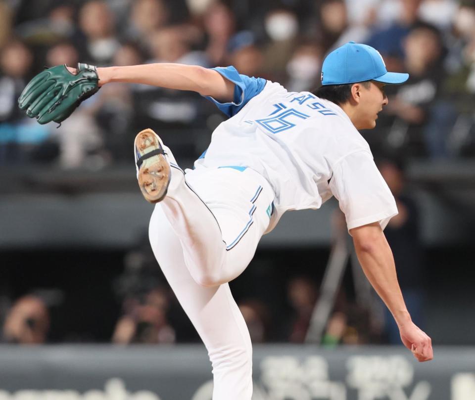 　５回、力投する達（撮影・中島達哉）