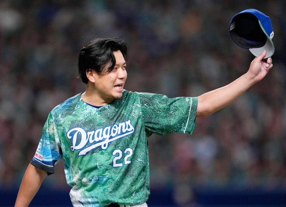 　３回、１死一塁で桑原を併殺に打ち取った大野