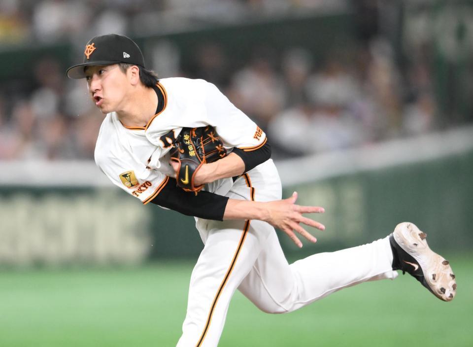 　８回から登板した大勢（撮影・堀内翔）