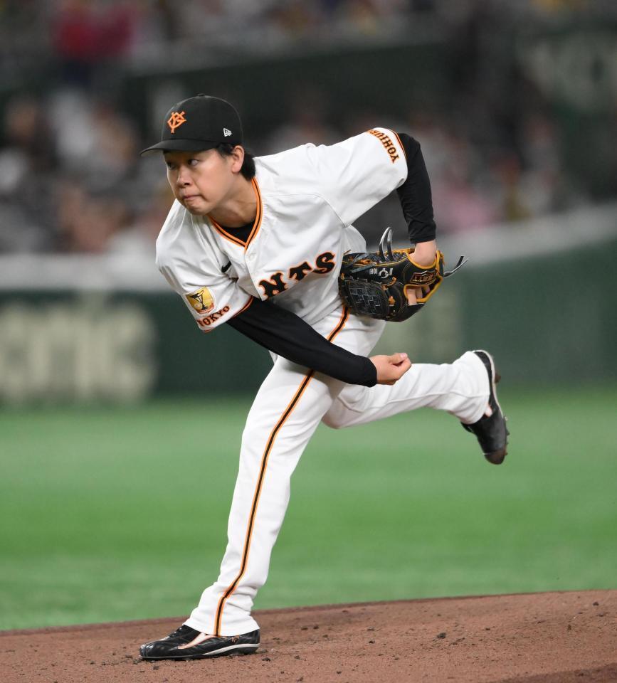 　阪神戦に先発した山崎（撮影・堀内翔）