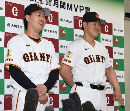 巨人がダブル受賞　負傷離脱の岡本和真が月間ＭＶＰ　投手部門は山崎伊織