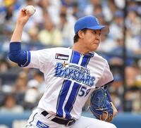 　広島打線に立ち向かう平良（撮影・佐藤厚）