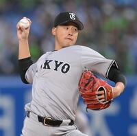 　力投する先発の堀田（撮影・伊藤笙子）