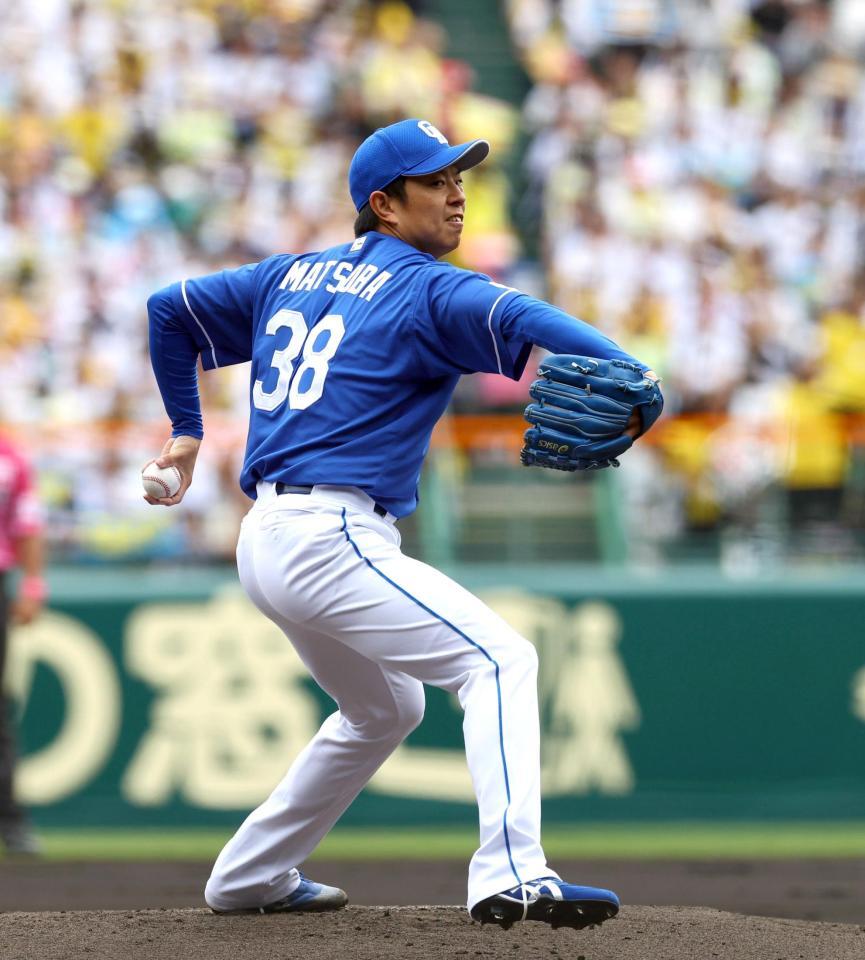 　先発し力投する松葉（撮影・山口登）