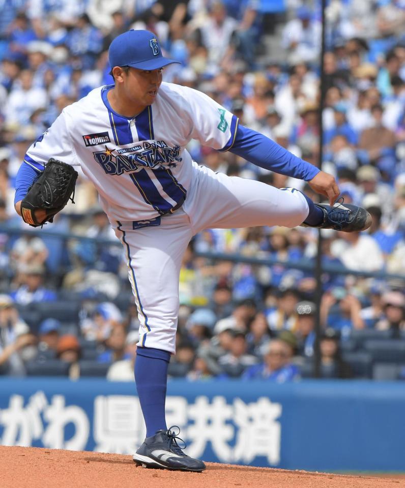 　５回１失点で４勝目を挙げた東（撮影・佐藤厚）