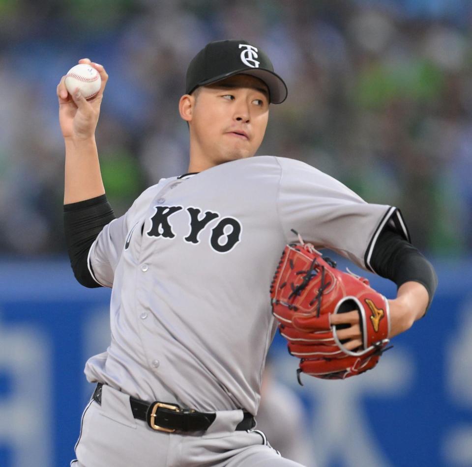 　力投する先発の堀田（撮影・伊藤笙子）